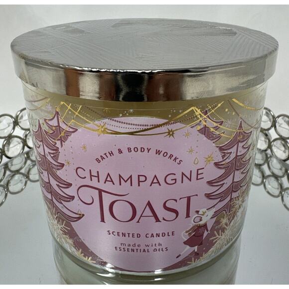 Bath & Body Works 3 Wick Scented Candle CHAMPAGNE TOAST 14.5 oz - Picture 5 of 7